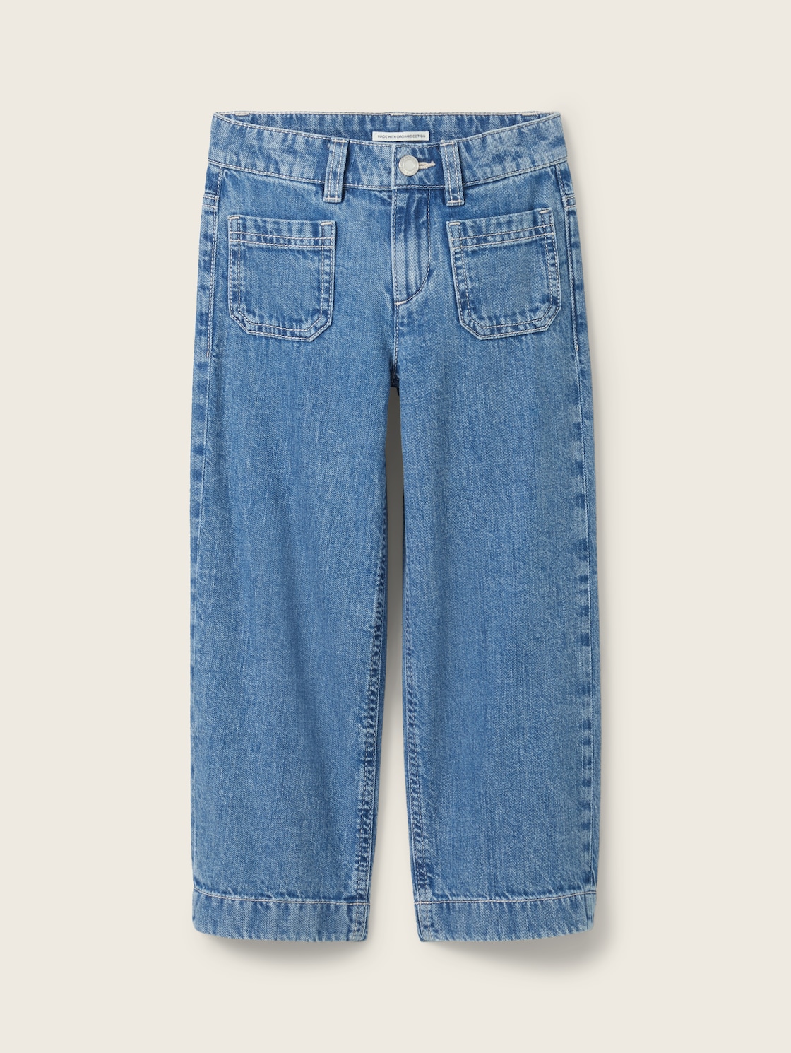 TOM TAILOR Mädchen Wide Leg Jeans mit Bio-Baumwolle, blau, Uni, Gr. 116 von Tom Tailor