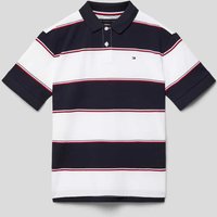 Tommy Hilfiger Teens Poloshirt mit Logo-Stickerei Modell 'GLOBAL' in Marine, Größe 164 von Tommy Hilfiger Teens