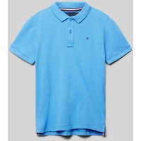Tommy Hilfiger Teens Poloshirt mit Logo-Stitching in Blau, Größe 152 von Tommy Hilfiger Teens