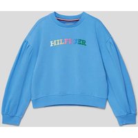 Tommy Hilfiger Teens Sweatshirt mit Ballonärmeln in Bleu, Größe 152 von Tommy Hilfiger Teens