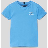 Tommy Hilfiger Teens T-Shirt mit Label-Print in Bleu, Größe 164 von Tommy Hilfiger Teens