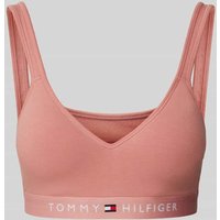 TOMMY HILFIGER Bustier in unifarbenem Design mit Label-Detail in Altrosa, Größe XL von Tommy Hilfiger