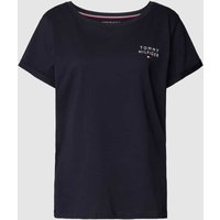 TOMMY HILFIGER Regular Fit Pyjama-Oberteil mit Label-Print in Marine, Größe L von Tommy Hilfiger