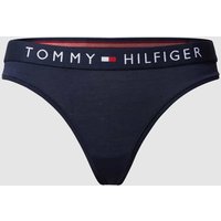 TOMMY HILFIGER String mit elastischem Logo-Bund in Dunkelblau, Größe M von Tommy Hilfiger