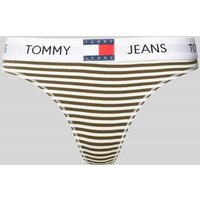 TOMMY HILFIGER String mit Streifenmuster in Khaki, Größe M von Tommy Hilfiger