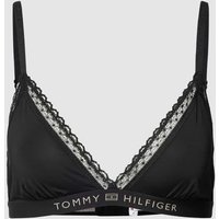 TOMMY HILFIGER Triangel-BH mit Spitzenbesatz in Black, Größe M von Tommy Hilfiger