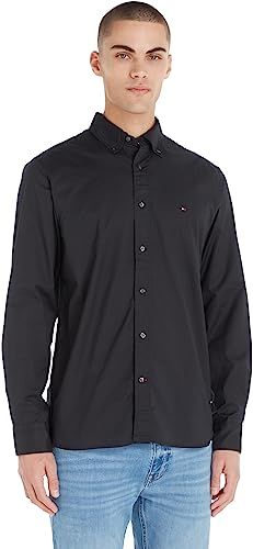 Tommy Hilfiger Herren Hemd Core Flex Langarm, Schwarz (Black), XXL von Tommy Hilfiger