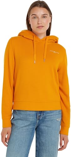 Tommy Hilfiger Damen Hoodie Logo Hoodie mit Kapuze, Orange (Rich Ochre), XS von Tommy Hilfiger