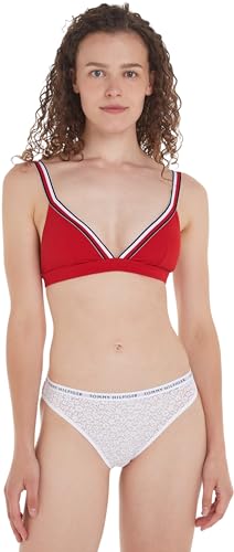 Tommy Hilfiger Damen Bikini Oberteil Triangel ohne Bügel, Rot (Primary Red), L von Tommy Hilfiger