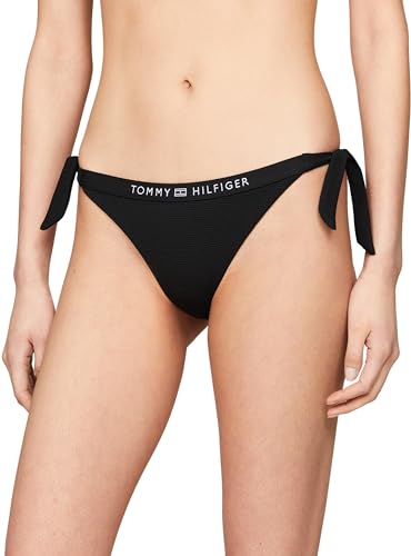 Tommy Hilfiger Damen Bikinihose Side Tie Bikini Sport, Schwarz (Black), L von Tommy Hilfiger