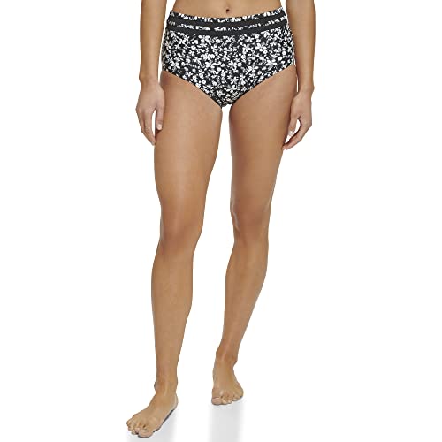 Tommy Hilfiger Damen Bikinihose mit hoher Taille Bikini-Unterteile, Schwarz, Large von Tommy Hilfiger