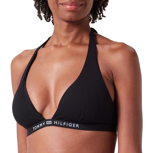 Tommy Hilfiger Damen Bikinitop Triangle Herausnehmbare Polster, Schwarz (Black), M von Tommy Hilfiger