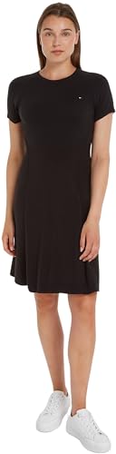 Tommy Hilfiger Damen CO JERSEY STITCH F&F DRESS Schwarz S von Tommy Hilfiger