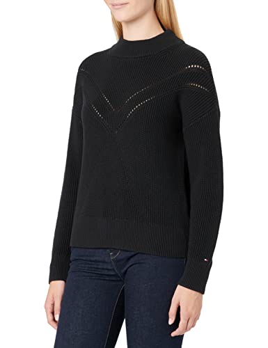 Tommy Hilfiger Damen Cotton M-Nk WW0WW37497 Pullover, Schwarz (Black), M von Tommy Hilfiger