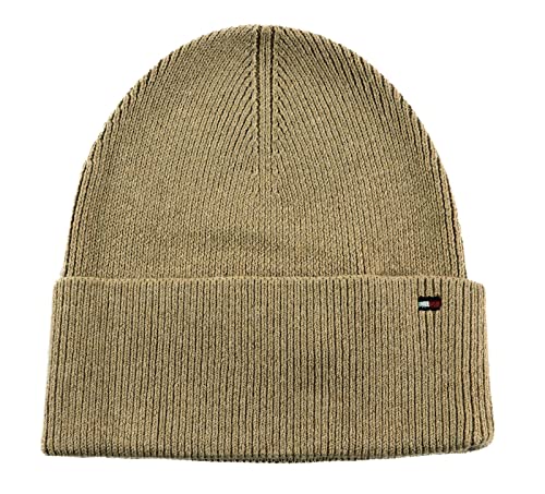 Tommy Hilfiger Damen Essential Flag Beanie AW0AW13819 Gestrickte Mütze, Braun (Countryside Khaki Melange), OS von Tommy Hilfiger