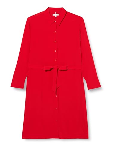 Tommy Hilfiger Damen Fluid Viscose Crepe Knee Dress WW0WW40563 Hemdkleider, Rot (Fierce Red), 42 von Tommy Hilfiger