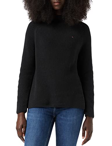 Tommy Hilfiger Damen Hayana Mock-nk Pullover, Black, XS von Tommy Hilfiger