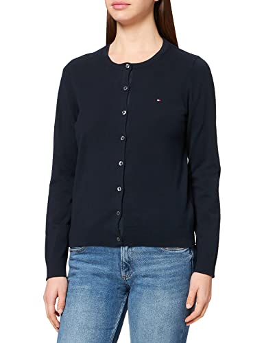 Tommy Hilfiger Damen Heritage Button-UP Cardigan Strickjacke, Midnight, XX-Small (Herstellergröße: XXS) von Tommy Hilfiger