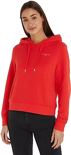 Tommy Hilfiger Damen Hoodie Logo Hoodie mit Kapuze, Rot (Fireworks), XXL von Tommy Hilfiger