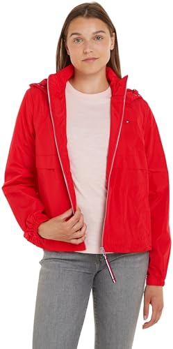 Tommy Hilfiger Damen Jacke Windbreaker Übergangsjacke, Rot (Fierce Red), XS von Tommy Hilfiger