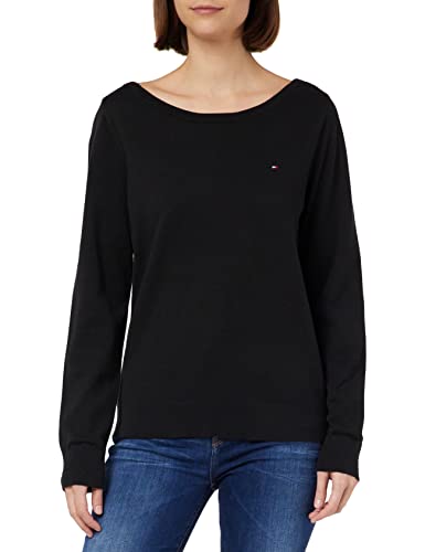 Tommy Hilfiger Damen Pullover Jersey Elegant, Schwarz (Black), S von Tommy Hilfiger