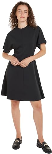 Tommy Hilfiger Damen Kleid Modal Knielang, Schwarz (Black), 3XL von Tommy Hilfiger