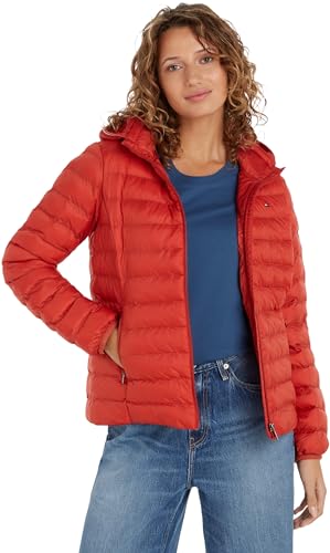 Tommy Hilfiger Damen LW Padded GLOBAL Stripe Jacket WW0WW38927 Gepolsterte Jacken, Rot (Terra Red), S von Tommy Hilfiger