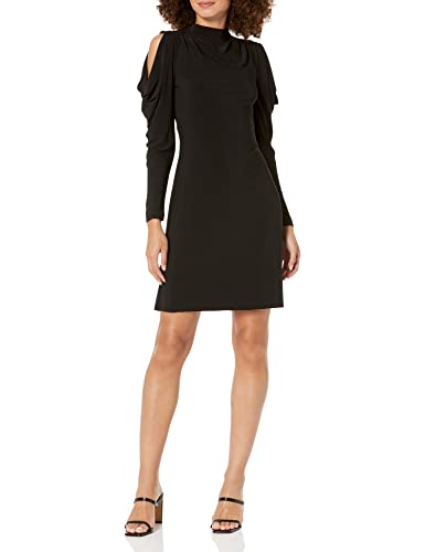 Tommy Hilfiger Damen Women's Long Sleeve Wrap Sheath Dress Etuikleid, Dunkelgrau, 46 von Tommy Hilfiger