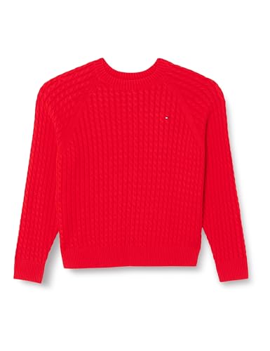 Tommy Hilfiger Damen Pullover C-Neck Sweater Strickpullover, Rot (Fireworks), 54 von Tommy Hilfiger