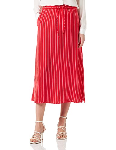 Tommy Hilfiger Damen Rock Cupro Rope Midi-Länge, Rot (Rope Stripes Fireworks), 38 von Tommy Hilfiger