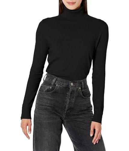 Tommy Hilfiger Damen Solid Rollkragenpullover, Schwarz, Mittel von Tommy Hilfiger