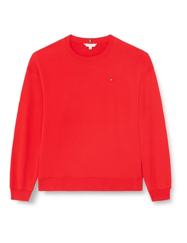 Tommy Hilfiger Damen Sweatshirt Curve ohne Kapuze, Rot (Fierce Red), 54 von Tommy Hilfiger