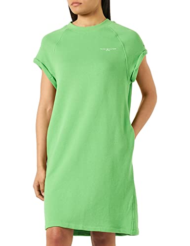 Tommy Hilfiger Damen T-Shirt Kleid 1985 mit Taschen, Grün (Spring Lime), L von Tommy Hilfiger