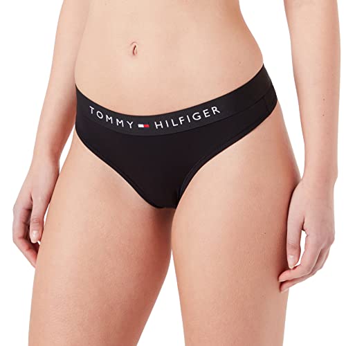 Tommy Hilfiger Damen String Tanga, Schwarz (Black), S von Tommy Hilfiger