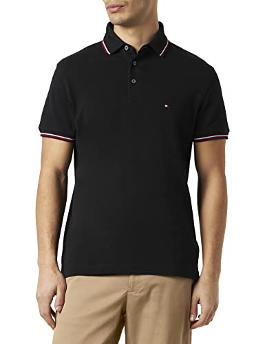 Tommy Hilfiger Herren Poloshirt Kurzarm 1985 Rwb Tipped Slim Polo Slim Fit, Schwarz (Black), XL von Tommy Hilfiger