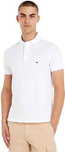 Tommy Hilfiger Herren Poloshirt Kurzarm 1985 Slim Slim Fit, Weiß (White), XL von Tommy Hilfiger