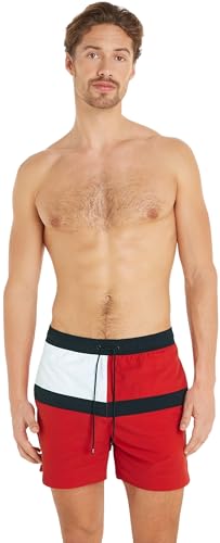 Tommy Hilfiger Herren Badehose Medium Drawstring Mittellang, Rot (Primary Red), L von Tommy Hilfiger