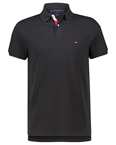 Tommy Hilfiger Herren Flag Under Placket REG Polo MW0MW31684 Langarm T-Shirt, Schwarz (Black), M von Tommy Hilfiger