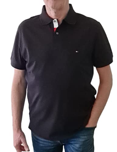 Tommy Hilfiger Herren Flag Under Placket REG Polo MW0MW31684 Langarm T-Shirt, Schwarz (Black), S von Tommy Hilfiger