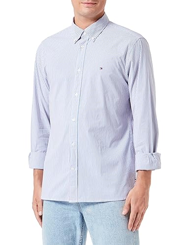 Tommy Hilfiger Herren Flex Stripe RF Shirt MW0MW33335 Freizeithemden, Blau (Cerulean Aqua/Multi), M von Tommy Hilfiger