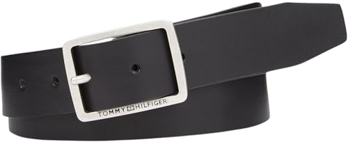 Tommy Hilfiger Herren Gürtel Jeans Buckle 3.5 Ledergürtel, Schwarz (Black), 105 cm von Tommy Hilfiger