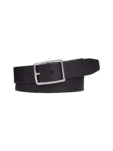 Tommy Hilfiger Herren Gürtel New Buckle Jeans 3,5 cm Ledergürtel, Schwarz (Black), 110 von Tommy Hilfiger