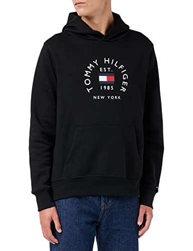 Tommy Hilfiger Herren Hilfiger Flag Arch Hoody MW0MW27842 Hoodies, Schwarz (Black), S von Tommy Hilfiger