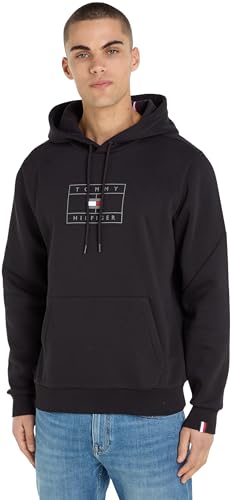 Tommy Hilfiger Herren Hoodie Graphic mit Kapuze, Schwarz (Black), L von Tommy Hilfiger