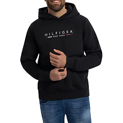 Tommy Hilfiger Herren Hoodie New York Hoody mit Kapuze, Schwarz (Black), L von Tommy Hilfiger