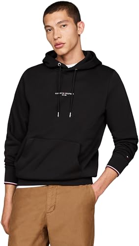 Tommy Hilfiger Herren Hoodie mit Kapuze, Schwarz (Black), L von Tommy Hilfiger