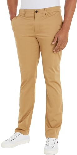 Tommy Hilfiger Herren Hose Chino Denton Printed Structure Chino Straight Fit, Grün (Classic Khaki), 40W/29L von Tommy Hilfiger