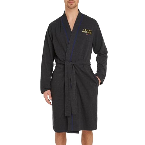 Tommy Hilfiger Herren Hw Bathrobe UM0UM02990 Bademäntel, Grau (Dark Grey Ht), L von Tommy Hilfiger