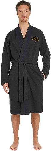 Tommy Hilfiger Herren Hw Bathrobe UM0UM02990 Bademäntel, Grau (Dark Grey Ht), L von Tommy Hilfiger