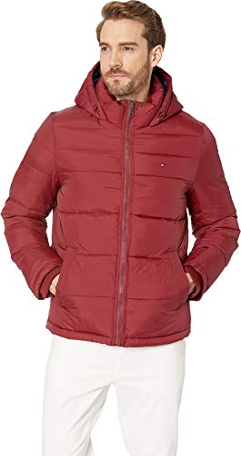 Tommy Hilfiger Herren Kapuzenjacke Classic Puffer - Rot - X-Groß von Tommy Hilfiger